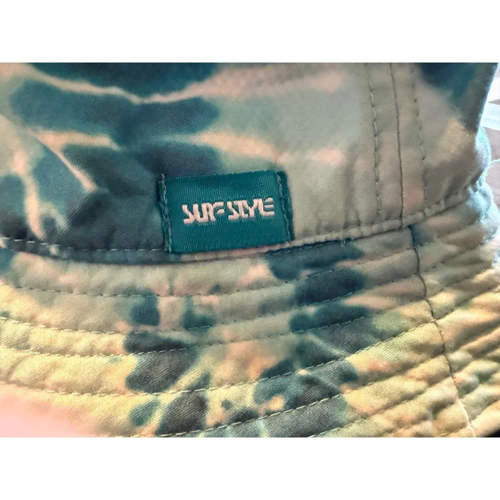 Surf Style Kids Blue White Tie Dye Bucket Hat One Size Fits Most Sun Hat